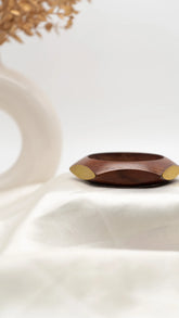 Golden Edge Wooden Bangle